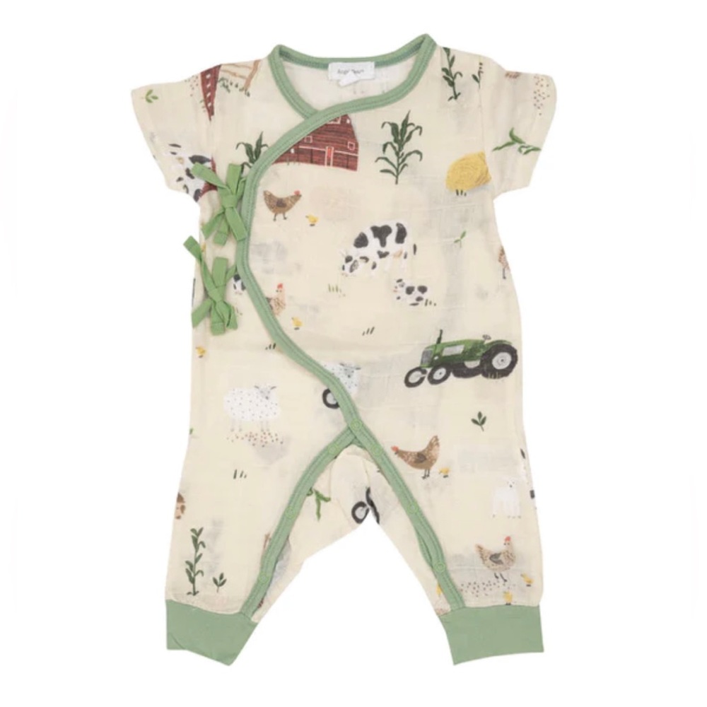 Angel Dear - Wrap Coverall - Size 0-3M - Big Red Barn Print